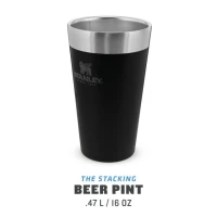 Halba Stanley The Stacking Beer Pint Matte Black Pebble 0.47l  Halba Stanley The Stacking Beer Pint Matte Black Pebble 0.47l
