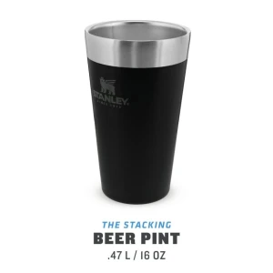 Halba Stanley The Stacking Beer Pint Matte Black Pebble 0.47L  Halba Stanley The Stacking Beer Pint Matte Black Pebble 0.47L