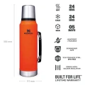 Termos STANLEY The Legendary Classic Bottle 1.0L / 1.1QT, Blaze Orange Termos STANLEY The Legendary Classic Bottle 1.0L / 1.1QT, Blaze Orange