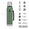 Termos STANLEY The Legendary Classic Bottle 1.0L / 1.1QT, Hammertone Green Termos STANLEY The Legendary Classic Bottle 1.0L / 1.1QT, Hammertone Green