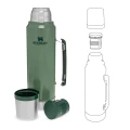 Termos STANLEY The Legendary Classic Bottle 1.0L / 1.1QT, Hammertone Green Termos STANLEY The Legendary Classic Bottle 1.0L / 1.1QT, Hammertone Green