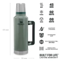 Termos STANLEY The Legendary Classic Bottle 1.9L / 2.0QT, Hammertone Green Termos STANLEY The Legendary Classic Bottle 1.9L / 2.0QT, Hammertone Green