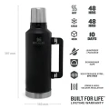 Termos STANLEY The Legendary Classic Bottle 2.3L / 2.5QT, Matte Black Pebble  Termos STANLEY The Legendary Classic Bottle 2.3L / 2.5QT, Matte Black Pebble