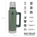 Termos Stanley The Legendary Classic Bottle Large Hammertone Green 1.4L  Termos Stanley The Legendary Classic Bottle Large Hammertone Green 1.4L