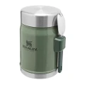 Termos mancare cu tacam Stanley The Legendary Food Jar + Spork Hammertone Green 0.4 l 