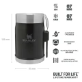 Termos mancare cu tacam Stanley The Legendary Food Jar + Spork Matte Black Pebble 0.4 l  Termos mancare cu tacam Stanley The Legendary Food Jar + Spork Matte Black Pebble 0.4 l