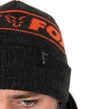 Caciula Fox Collection Beanie Hat Black & Orange 