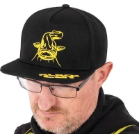 Sapca Black Cat Flat Peak Cap, Black Sapca Black Cat Flat Peak Cap, Black