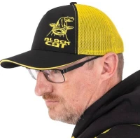 Sapca Black Cat Trucker Cap, Black-Yellow