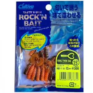 Grub Rock'N Bait Cultiva RB-1 30 SW Worm Ring Twin Tail Grub Rock'N Bait Cultiva RB-1 30 SW Worm Ring Twin Tail