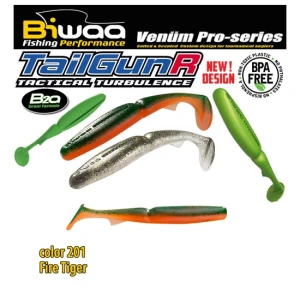 SHAD Biwaa TAILGUNR SWIMBAIT 5.5 14cm 201 Fire Tiger 4buc/plic.