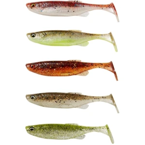 Set Shad SAVAGE GEAR Fat Minnow T-Tail, Clearwater Mix, 7.5cm, 5g, 5buc/pac