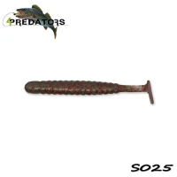 Shad 4predators Worm Shad Laminat 8cm Culoare S025 Motoroil Gray 6buc/plic