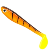 Shad Berkley Powerbait Hollow Belly, Hot Yellow Perch, 10cm, 4buc/plic