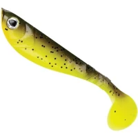 Shad Berkley Pulse Shad, Brown Chartreuse, 6cm, 8buc/pac