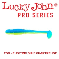 Shad Lucky John Tioga Electric Blue Chartreuse 7.4cm 2.5g 7buc/plic