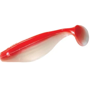 Shad Mister Twister 10cm White Red 4buc/plic Shad Mister Twister 10cm White Red 4buc/plic
