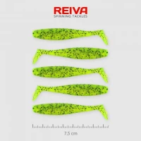Shad, Reiva, Flat, Minnow, Verde, Sclipici, 7.5cm, 5buc/plic, 9902-805, Shad-uri, Shad-uri Reiva, Reiva