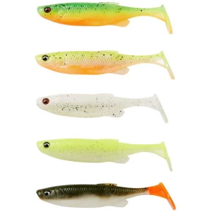 Shad Savage Gear Fat Minnow T-Tail, Dark Water Mix, 13cm, 20g, 5buc/pac