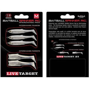 Rezerva Spinnerbait Live Target Baitball Spinner Rig, Large, Pearl White / Silver, 5buc/pac Rezerva Spinnerbait Live Target Baitball Spinner Rig, Large, Pearl White / Silver, 5buc/pac