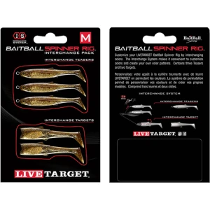 Rezerva Spinnerbait Live Target Baitball Spinner Rig, Medium, Dark Amber / Gold, 5buc/pac