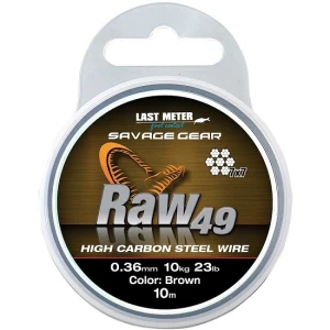 Fir Struna Savage Gear RAW 49 Uncoated Brown 10M 0.36mm 11kg