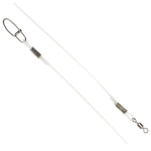 Struna Fluorocarbon VMC cu Vartej + Agrafa Rapida, 27.5cm, 0.10mm, 2buc/pac
