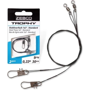 Struna ZEBCO Trophy Steel Trace 1x7 Standard, 30cm, 12kg, 2buc/pac