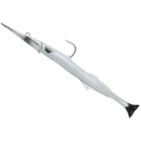 Swimbait SAVAGE GEAR 3D Soft Lures Kit Pre Riggeds Needlefish Pulse Tail, Pearl White Silver, 26g, 18g, 1buc/pac
