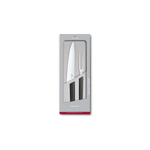 Set Cutit Si Furculita Victorinox Swiss Modern Carving Set, Lama 22cm, Negru Set Cutit Si Furculita Victorinox Swiss Modern Carving Set, Lama 22cm, Negru