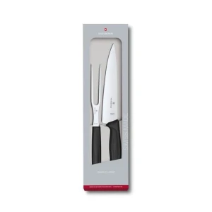 Set Cutit si Furculita Victorinox, Swiss Classic Carving Set, Negru