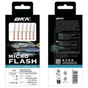 Taparine BKK Micro Flash NFA 02 PNFS Red Resin Fluoro, Nr.13, 145cm-0.30mm, 5cm-0.23mm, 6buc/pac Taparine BKK Micro Flash NFA 02 PNFS Red Resin Fluoro, Nr.13, 145cm-0.30mm, 5cm-0.23mm, 6buc/pac