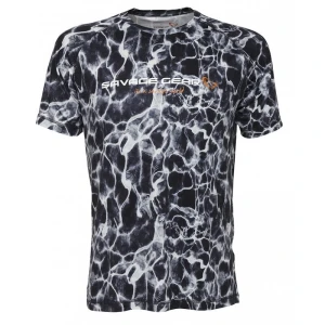 TRICOU SAVAGE GEAR NIGHT UV BLACK WATERPRINT MAR.XXL