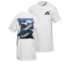 Tricou Flying Fisherman Marlin White Tee L