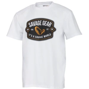 Tricou SAVAGE GEAR Badge Logo Tee, Alb, Marimea XXL