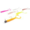 Grub Mustad Aji Micro Chiki White Glow Glitter, 4.3cm, 12+1buc/pac Grub Mustad Aji Micro Chiki White Glow Glitter, 4.3cm, 12+1buc/pac