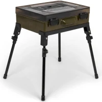 Kit Valigeta Cu Picioare + Accesorii Korum Mega Blox Station Fully Loaded, 36x26x11.55cm