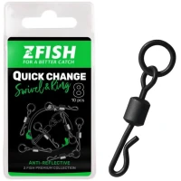 Vartej Zefish Quick Change Swivel With Ring, Size 8, 10buc/pac