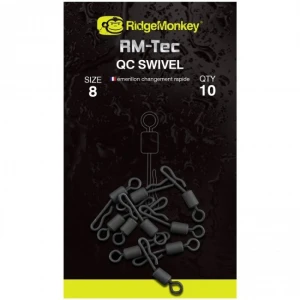 Vartej cu Agrafa Rapida RidgeMonkey RM-Tec Quick Change Swivel Nr.8 10buc/plic Vartej cu Agrafa Rapida RidgeMonkey RM-Tec Quick Change Swivel Nr.8 10buc/plic