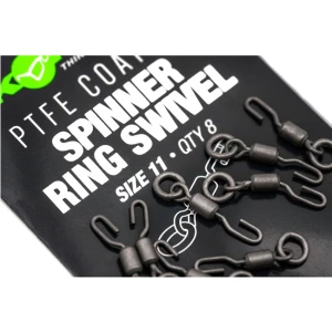 Vartej cu Anou si Agrafa Rapida Korda Spinner Ring Swivel PTFE Coated, Nr.11, 8buc/plic Vartej cu Anou si Agrafa Rapida Korda Spinner Ring Swivel PTFE Coated, Nr.11, 8buc/plic