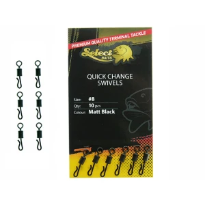 Vartejuri cu agrafa rapida Select Baits Quick Change Swivels nr.8 Vartejuri cu agrafa rapida Select Baits Quick Change Swivels nr.8