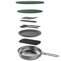 Set Gatit Camping STANLEY The All-In-One Fry Pan Set 0.94L / 32oz, Stainless Steel