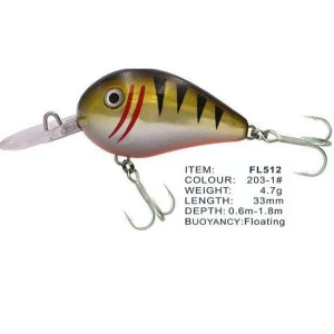 Vobler FL FL512 Floating 33mm 4.7g Depth 0.6-1.8m Colour 203-1 Vobler FL FL512 Floating 33mm 4.7g Depth 0.6-1.8m Colour 203-1
