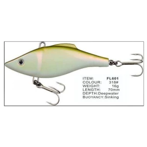 Vobler FL FL601 Sinking 70mm 16.0g Depth Deepwater Colour 318 Vobler FL FL601 Sinking 70mm 16.0g Depth Deepwater Colour 318